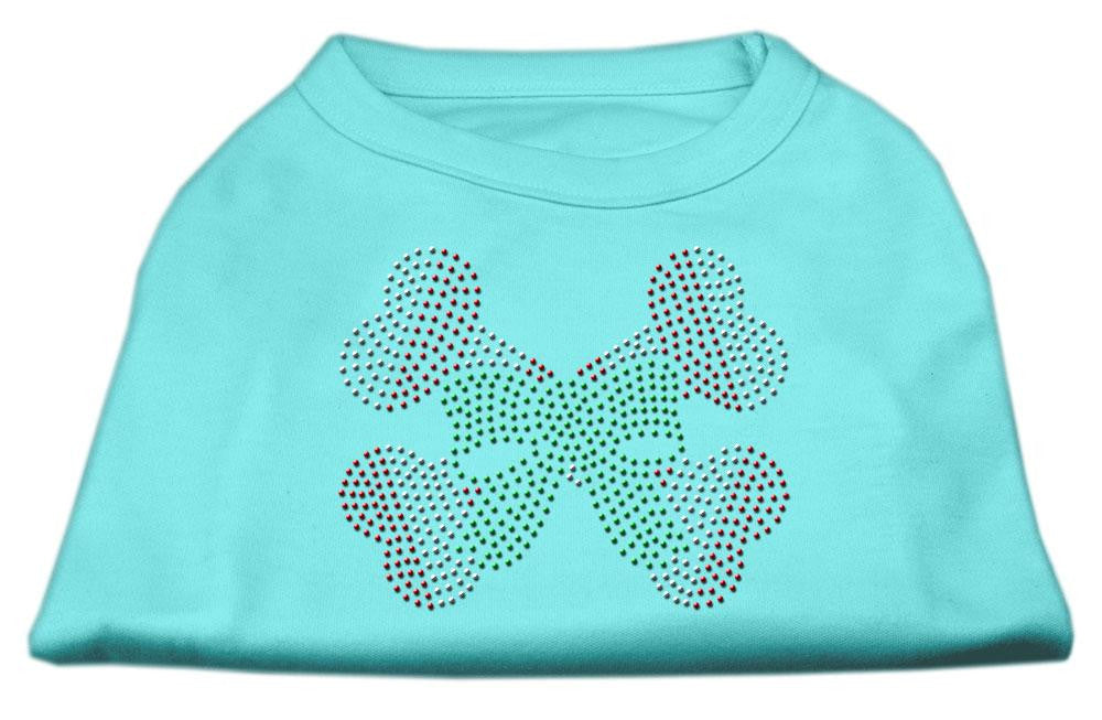 Candy Cane Crossbones Rhinestone Shirt Aqua M (12)