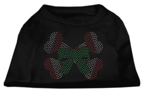 Candy Cane Crossbones Rhinestone Shirt Black S (10)