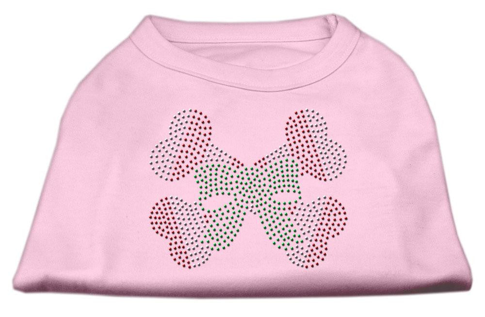 Candy Cane Crossbones Rhinestone Shirt Light Pink XL (16)