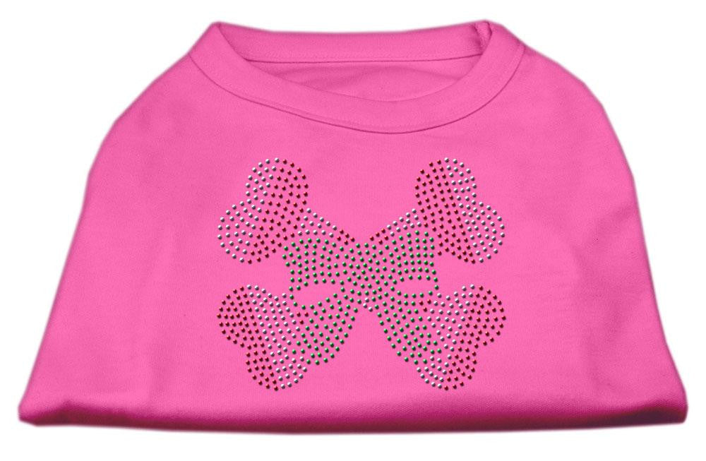 Candy Cane Crossbones Rhinestone Shirt Bright Pink XXXL(20)