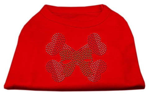 Candy Cane Crossbones Rhinestone Shirt Red XXXL(20)