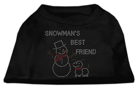 Snowman's Best Friend Rhinestone Shirt Black L (14)