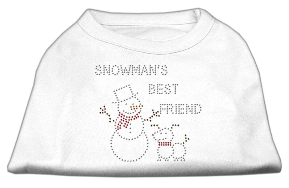 Snowman's Best Friend Rhinestone Shirt White L (14)