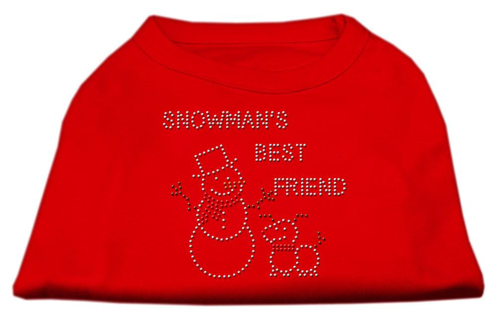 Snowman's Best Friend Rhinestone Shirt Red M (12)