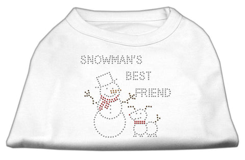 Snowman's Best Friend Rhinestone Shirt White M (12)