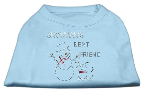 Snowman's Best Friend Rhinestone Shirt Baby Blue XL (16)