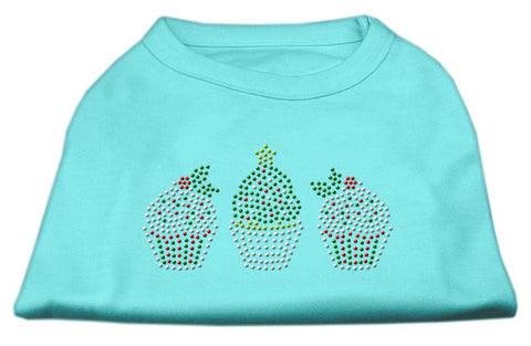 Christmas Cupcakes Rhinestone Shirt Aqua L (14)