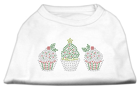 Christmas Cupcakes Rhinestone Shirt White L (14)