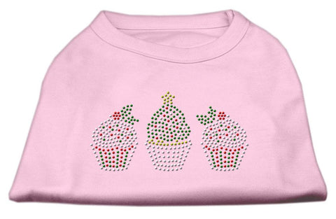 Christmas Cupcakes Rhinestone Shirt Light Pink S (10)