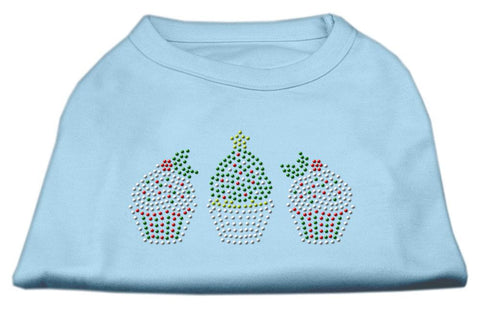 Christmas Cupcakes Rhinestone Shirt Baby Blue XS (8)