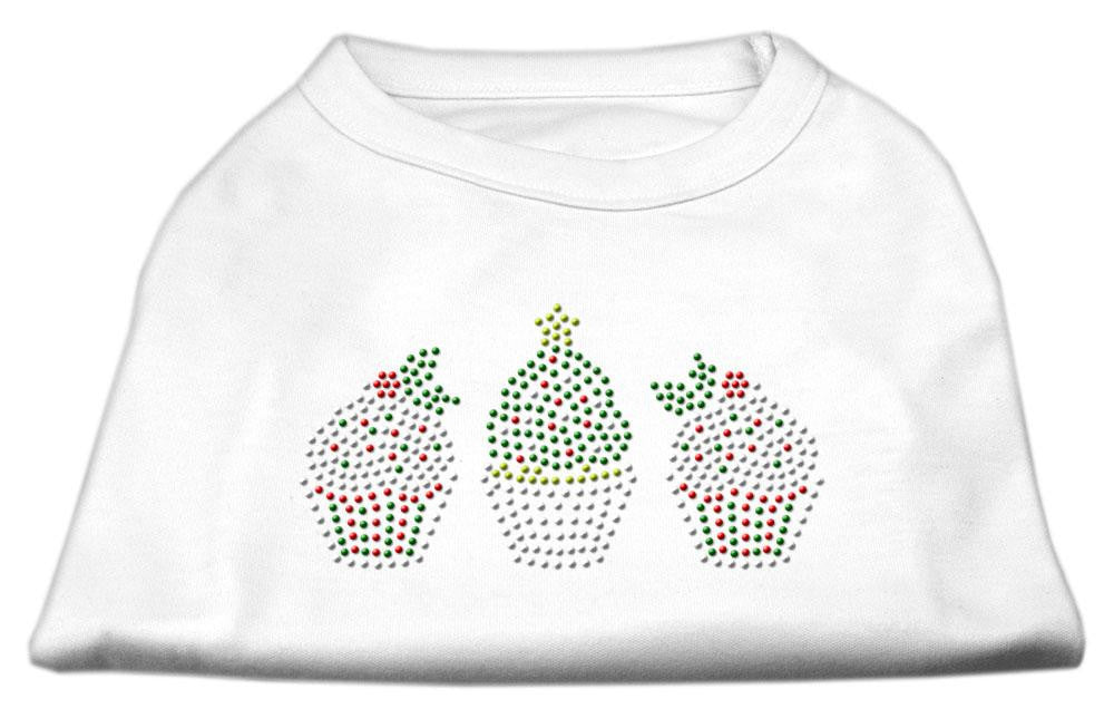 Christmas Cupcakes Rhinestone Shirt White XXXL(20)