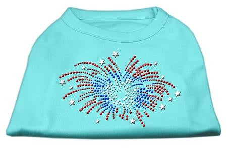 Fireworks Rhinestone Shirt Aqua XS (8)