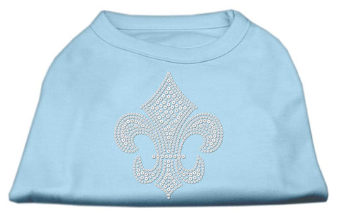 Silver Fleur de lis Rhinestone Shirts Baby Blue L (14)