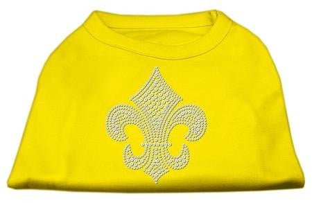 Silver Fleur de Lis Rhinestone Shirts Yellow Lg (14)