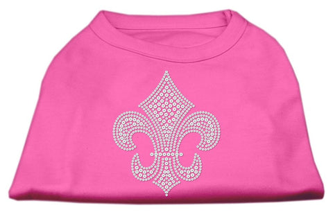 Silver Fleur de lis Rhinestone Shirts Bright Pink S (10)