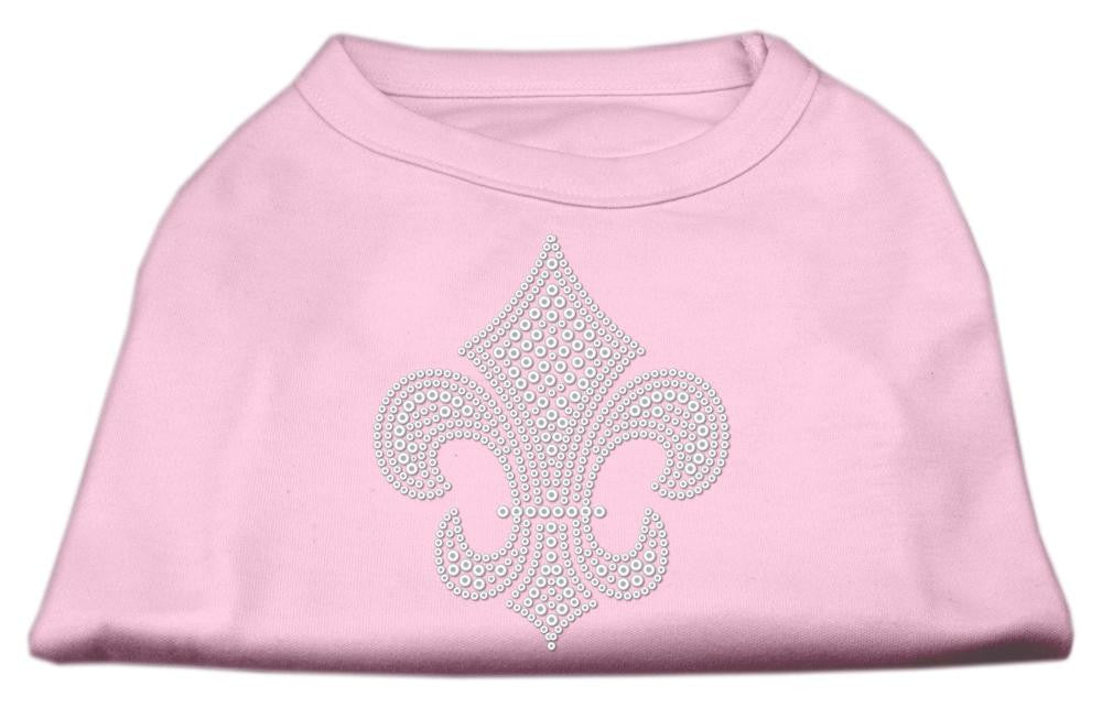 Silver Fleur de lis Rhinestone Shirts Light Pink XL (16)