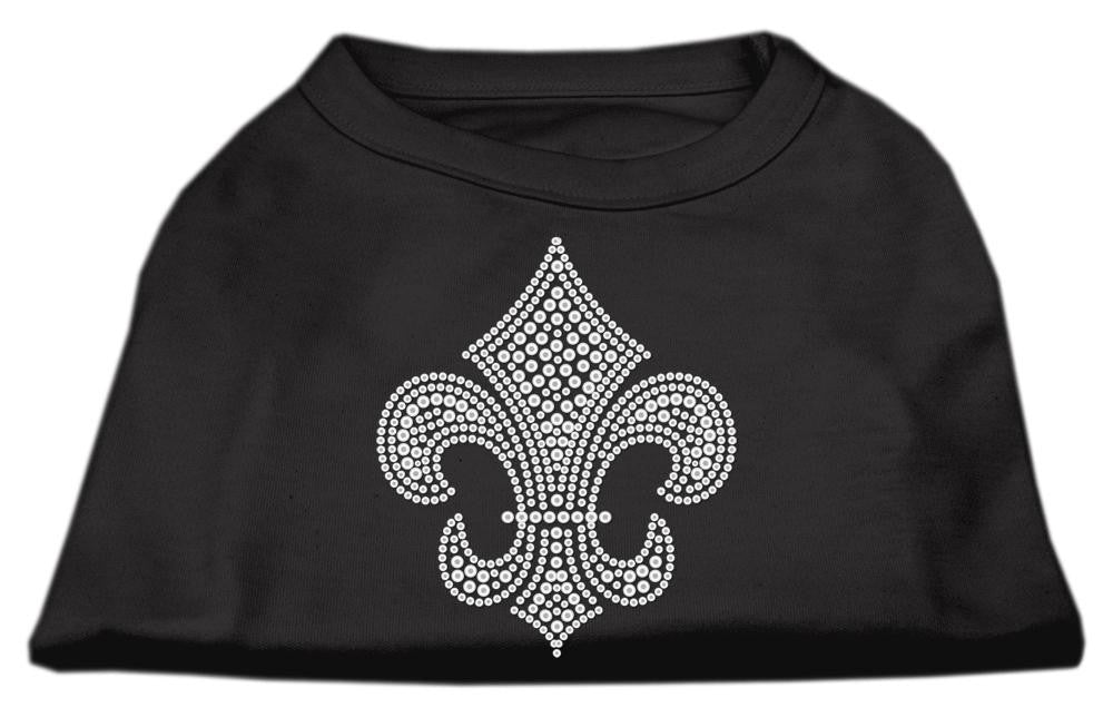 Silver Fleur de lis Rhinestone Shirts Black XS (8)