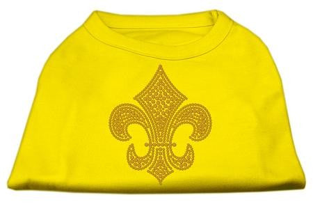 Gold Fleur de Lis Rhinestone Shirts Yellow Med (12)