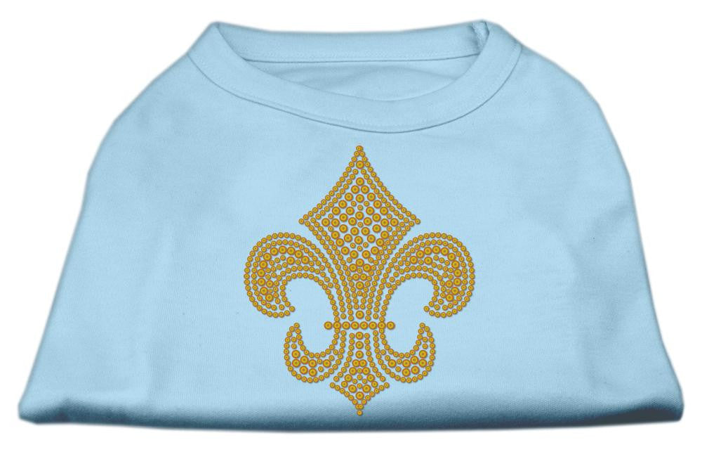 Gold Fleur De Lis Rhinestone Shirts Baby Blue S (10)