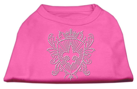 Rhinestone Fleur De Lis Shield Shirts Bright Pink L (14)