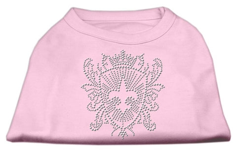 Rhinestone Fleur De Lis Shield Shirts Light Pink L (14)