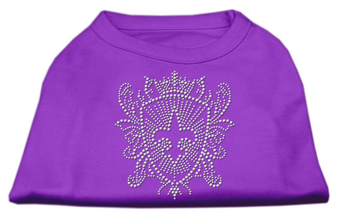 Rhinestone Fleur De Lis Shield Shirts Purple M (12)