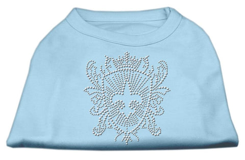 Rhinestone Fleur De Lis Shield Shirts Baby Blue XL (16)