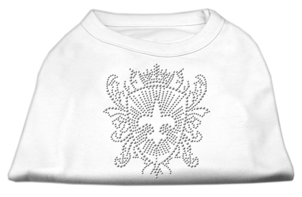 Rhinestone Fleur De Lis Shield Shirts White XL (16)