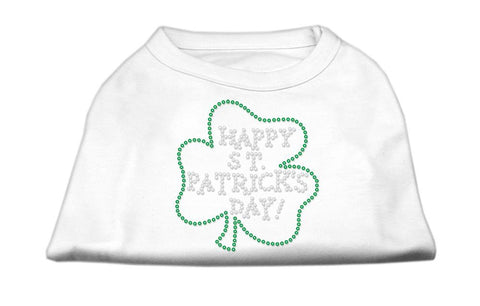 Happy St. Patrick's Day Rhinestone Shirts White L (14)