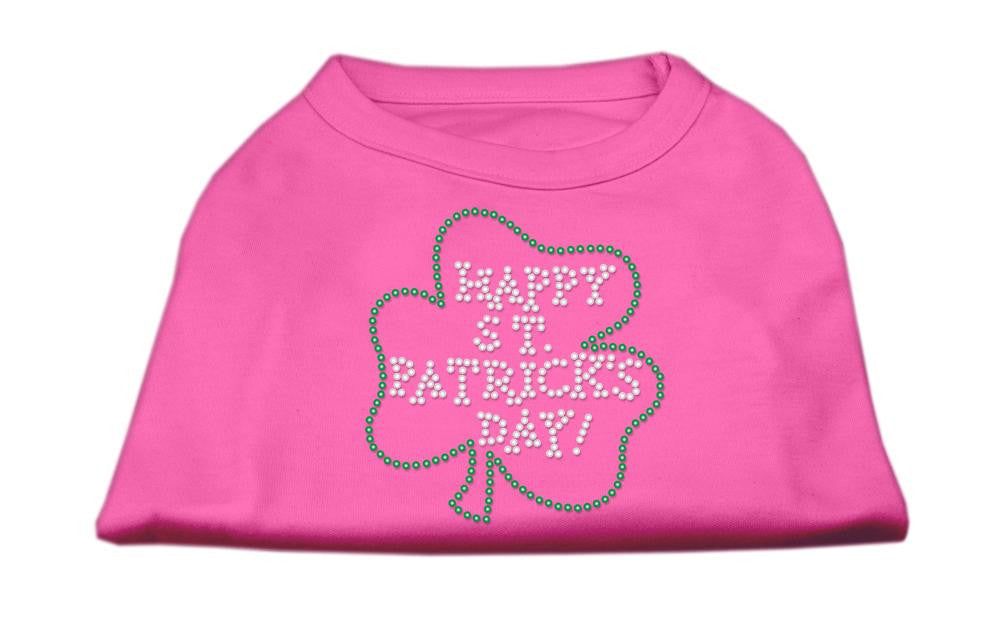 Happy St. Patrick's Day Rhinestone Shirts Bright Pink S (10)