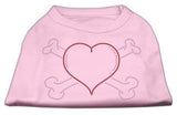 Heart and Crossbones Rhinestone Shirts Light Pink XXL (18)