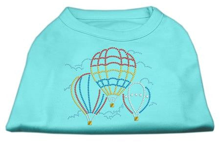 Hot Air Balloon Rhinestone Shirts Aqua XL (16