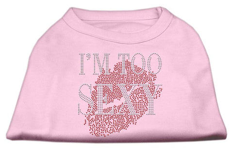 I'm Too Sexy Rhinestone Shirts Light Pink L (14)