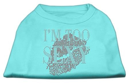 I'm Too Sexy Rhinestone Shirts Aqua XS (8)