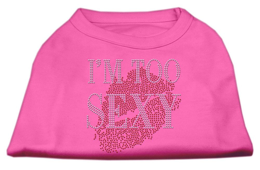 I'm Too Sexy Rhinestone Shirts Bright Pink XS (8)