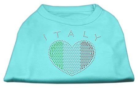 Italy Rhinestone Shirts Aqua L (14)