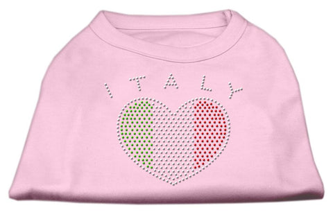 Italy Rhinestone Shirts Light Pink L (14)