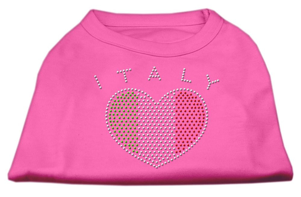 Italy Rhinestone Shirts Bright Pink M (12)