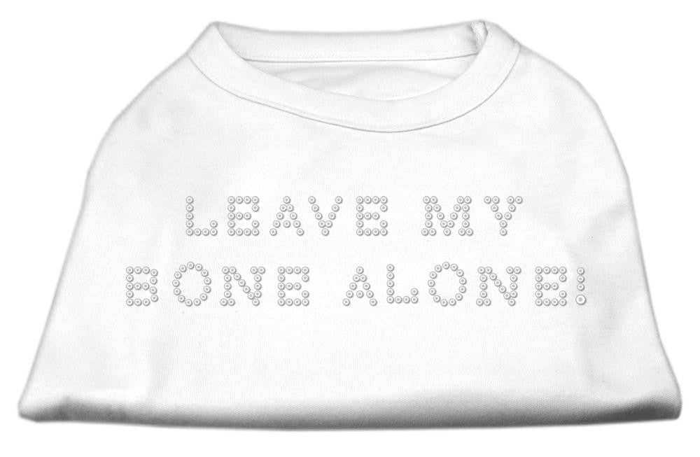 Leave My Bone Alone! Rhinestone Shirts White L (14)