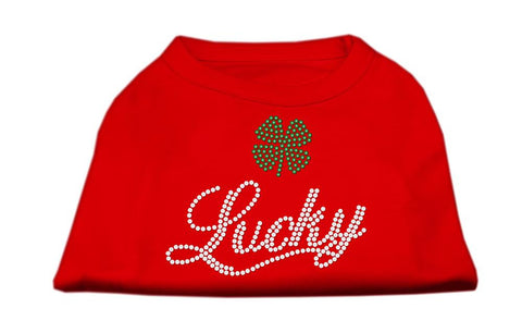 Lucky Rhinestone Shirts Red XXL (18)