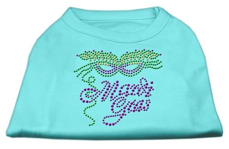 Mardi Gras Rhinestud Shirt Aqua L (14)