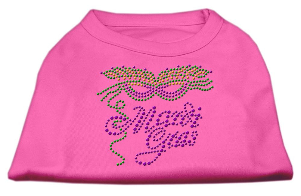 Mardi Gras Rhinestud Shirt Bright Pink S (10)