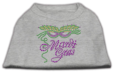 Mardi Gras Rhinestud Shirt Grey XS (8)