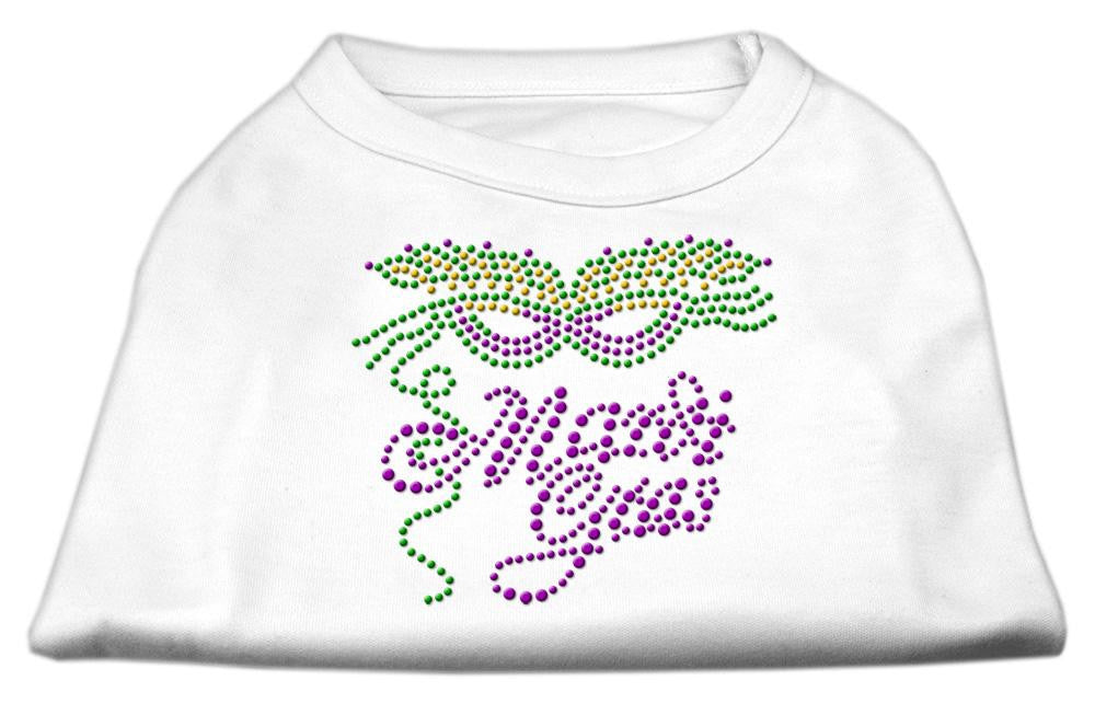 Mardi Gras Rhinestud Shirt White XS (8)