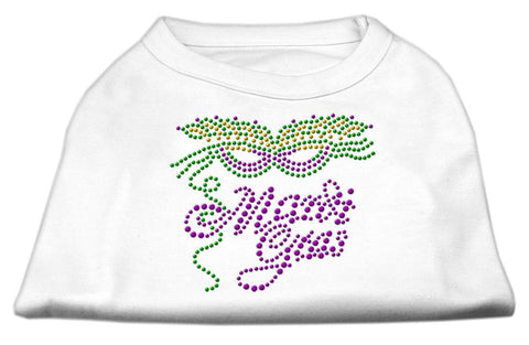 Mardi Gras Rhinestud Shirt White XS (8)