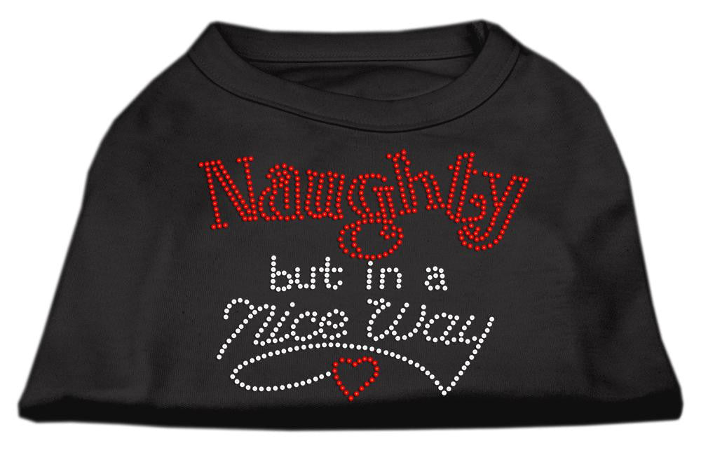 Naughty But Nice Rhinestone Shirts Black XXXL(20)