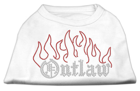 Outlaw Rhinestone Shirts White S (10)