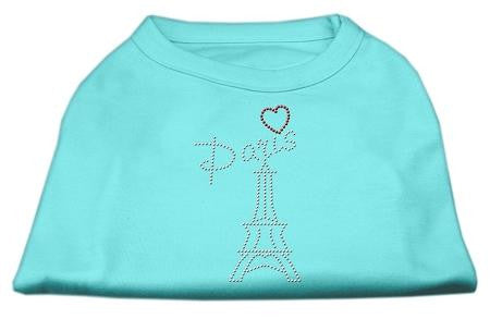 Paris Rhinestone Shirts Aqua L (14)