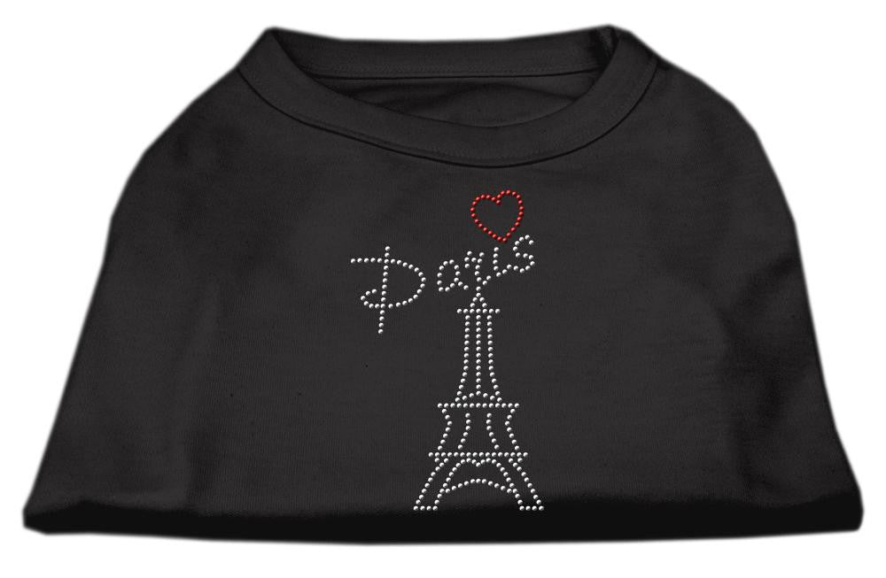 Paris Rhinestone Shirts Black L (14)