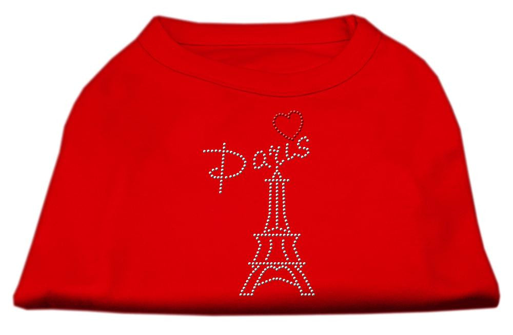 Paris Rhinestone Shirts Red L (14)